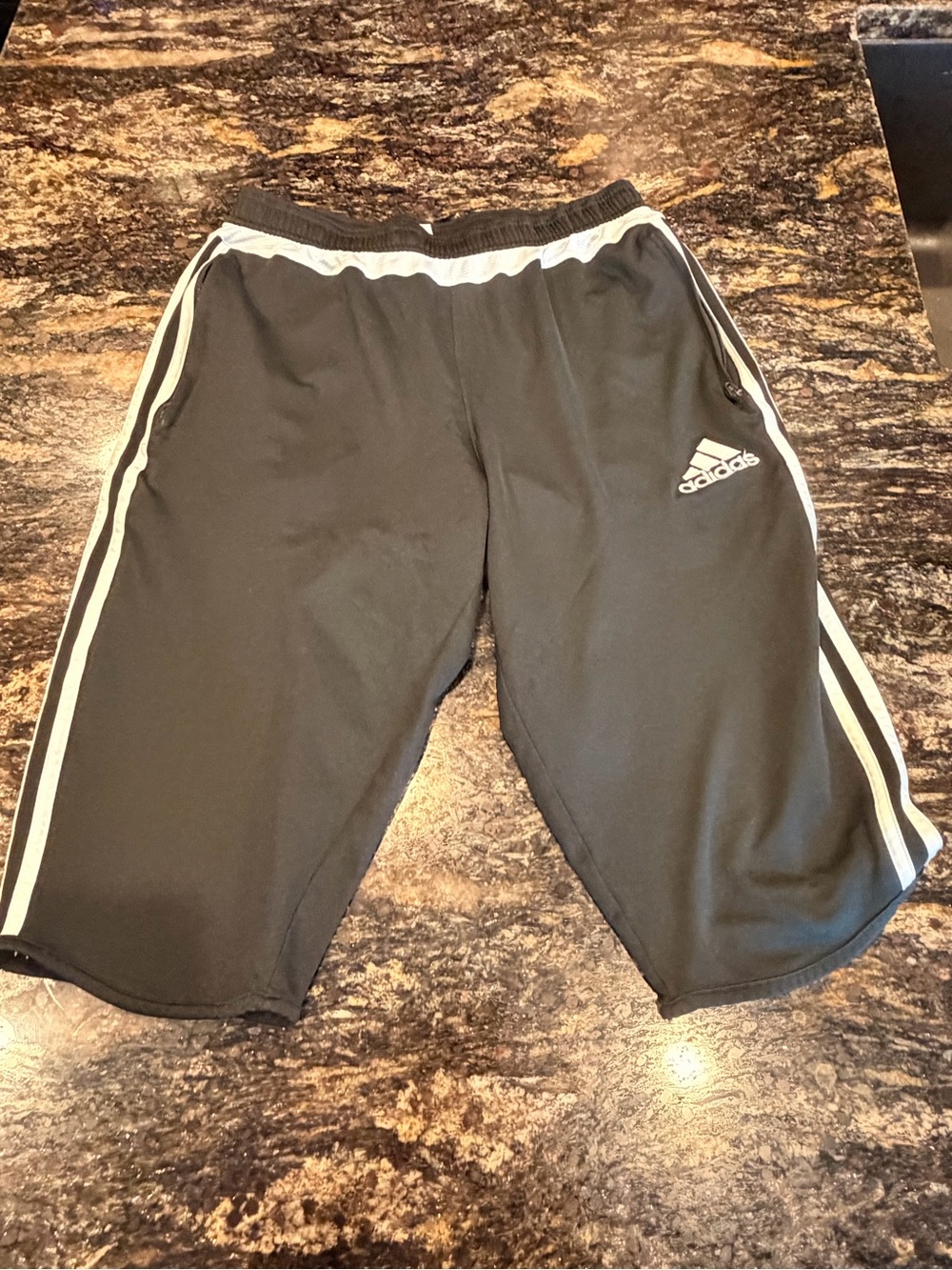 Adidas AdiZero calf length Black with White Stripes M